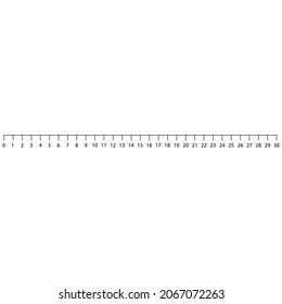 Black scale lines 1 to 30 on a white background