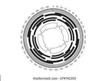Black scale on white background, numbers