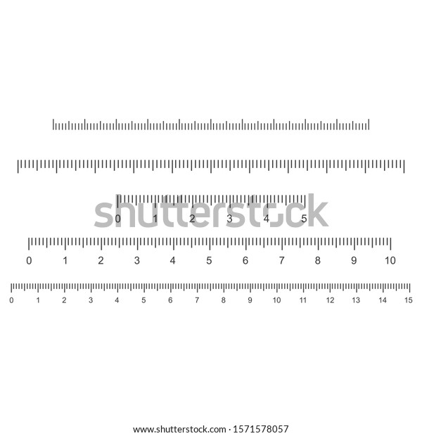 Black Scale Rulers Different Units Measurement Stock Vector (Royalty ...