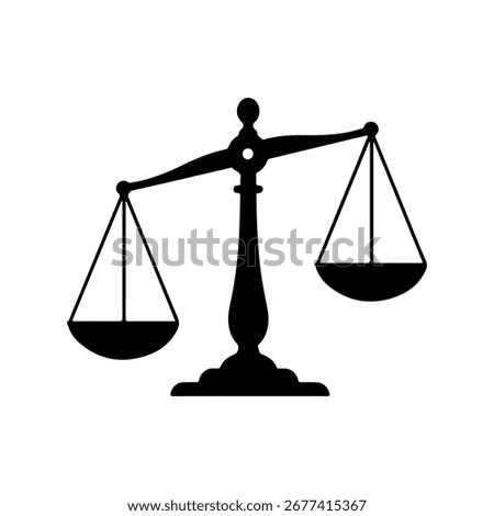 Black Scales icon silhouette icon vector flat illustration on white background.
