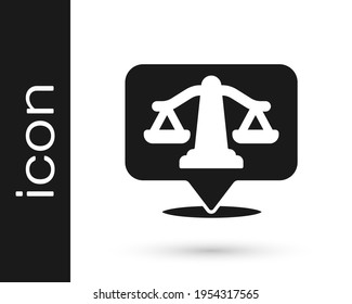 Black Scales of justice icon isolated on white background. Court of law symbol. Balance scale sign.  Vector