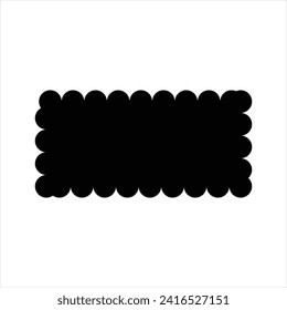 Black Scalloped rectangle shape and frame template. Clipart image. vector illustration. eps file 3.