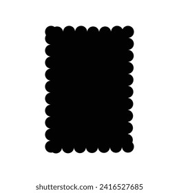 Black Scalloped rectangle shape and frame template. Clipart image. vector illustration. eps file 5.