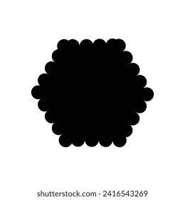 Black Scalloped shape and frame template. Clipart image. vector illustration. eps file 6.