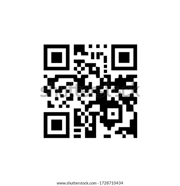 Black scan code icon for mobile. Qr\
code for checkout of product. Vector illustration. Eps\
10.