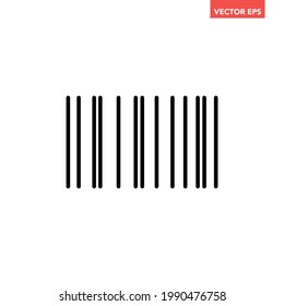 Black scanning bar code on phone screen icon, simple business coding flat design pictogram, infographic vector for app logo web website button ui ux interface elements isolated on white background