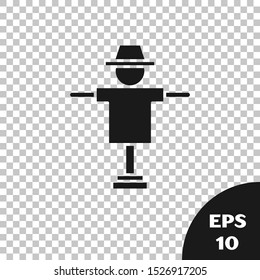 Black Scarecrow icon isolated on transparent background.  Vector Illustration