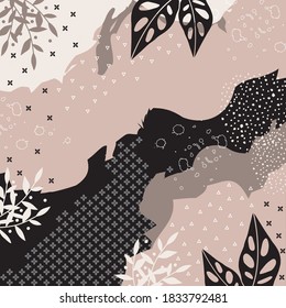 black scarf pattern with abstract design