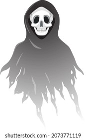 Black scary ghost isolated illustration