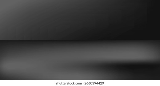 Black scene background in the studio room. Premium abstract background pattern in gray and black tones. space for website banner