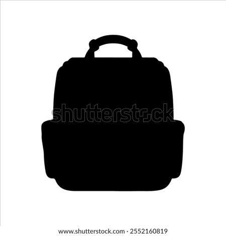 Black school bag silhouette vector illustration design on white background.