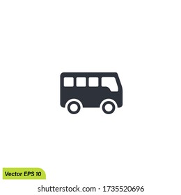 Black School Bus icon. Vector Illustration, design element eps 10