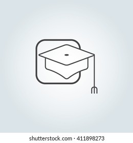 Black school cap for logo design