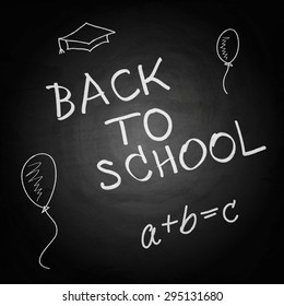 Black school chalkboard background. Back to school. Vector texture EPS10