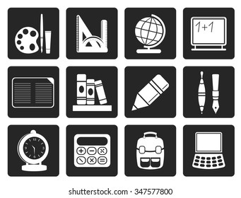 Black School and education icons - vector icon set