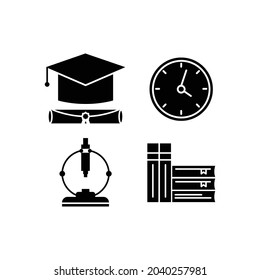 Black school icon design collection isolated