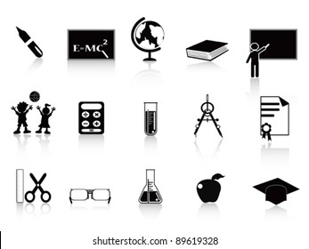 Black School Icon Set