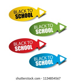 Black to school Realistic,Sticker and Tag set -vector illustration
