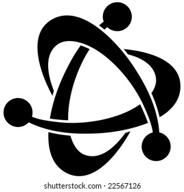 black science fiction atom icon
