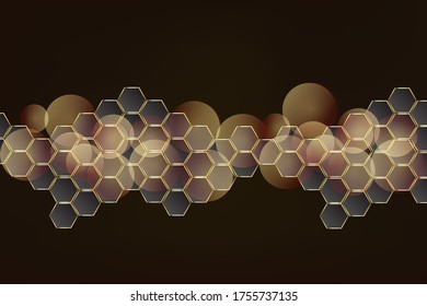 Black scientific concept background with copy space, illustration vector.		