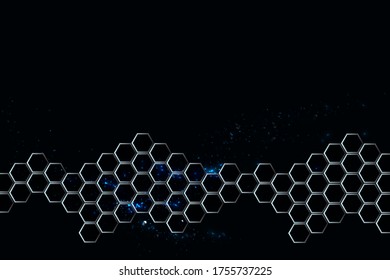 Black scientific concept background with copy space, illustration vector.	