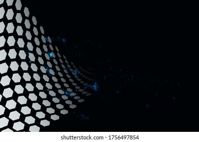 Black scientific concept background with copy space, illustration vector.