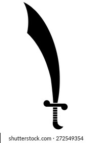 Black Scimitar Arabian Sword Vector