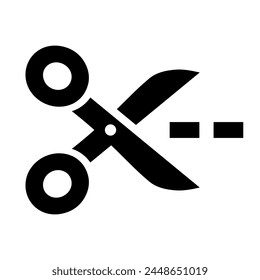 Icono de tijera negro estilo plano