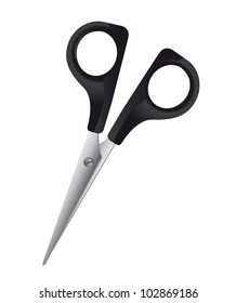 black scissor isolate over white background. vector illustration