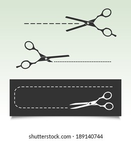 Black scissors with cut lines