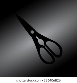 Black Scissors icon isolated