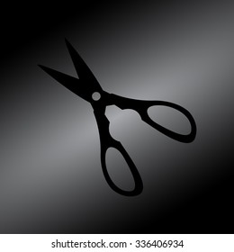 Black Scissors icon isolated