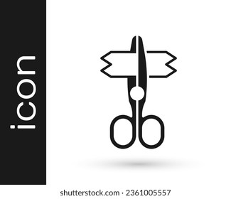 Black Scissors icon isolated on white background. Tailor symbol. Cutting tool sign.  Vector