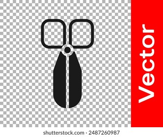 Black Scissors icon isolated on transparent background. Cutting tool sign.  Vector Illustration