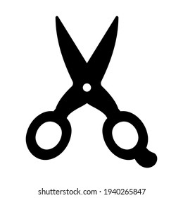 Black scissors icon isolated vector illustration. High quality black style vector icon