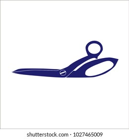 Black scissors icon- vector illustration.