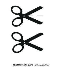 black scissors on white background. Scissors as a symbol to cut the paper