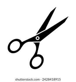 black scissors, scissors sign, for hairdresser, barbershop, isolated