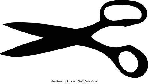 Black Scissors Silhouette - Simple Representation of Precision and Utility