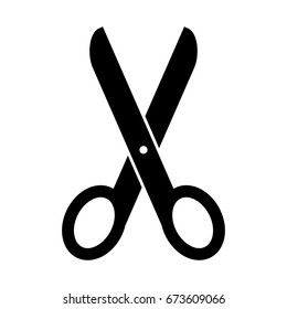 Black Scissors Silhouette Vector Icon Isolated