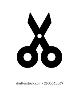 Black scissors tool icon flat vcetor design