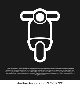 Black Scooter icon isolated on black background. Vector Illustration