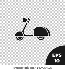 Black Scooter icon isolated on transparent background.  Vector Illustration