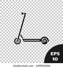 Black Scooter icon isolated on transparent background.  Vector Illustration
