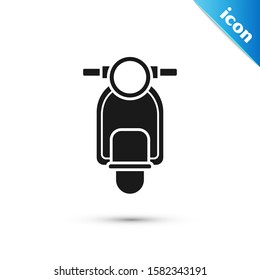 Black Scooter icon isolated on white background.  Vector Illustration