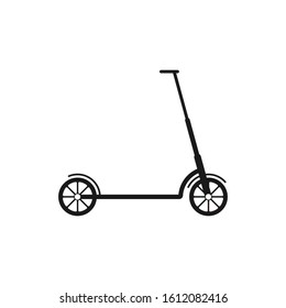 Black scooter icon. Vector illustration in flat style. The eco-vehicles.