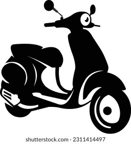 black scooter motorcycle vector suitable for a logo or icon