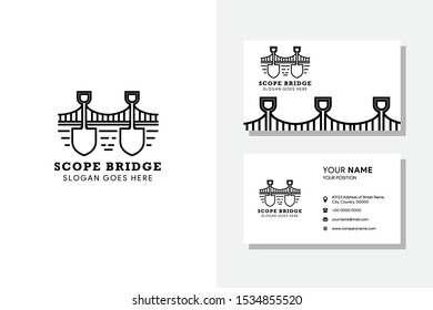black scope and bridge logo design template with business card