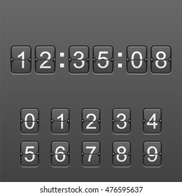 Black scoreboard clock, vector illustration