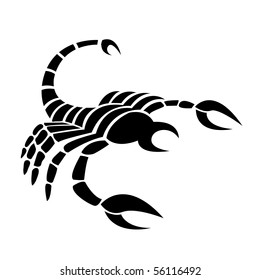 Black scorpio isolated on white